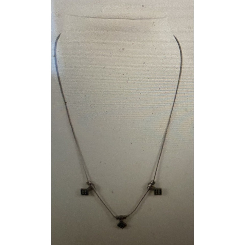 16.26" Judith Jack 925 Sterling Silver Marcasite Square Station Necklace